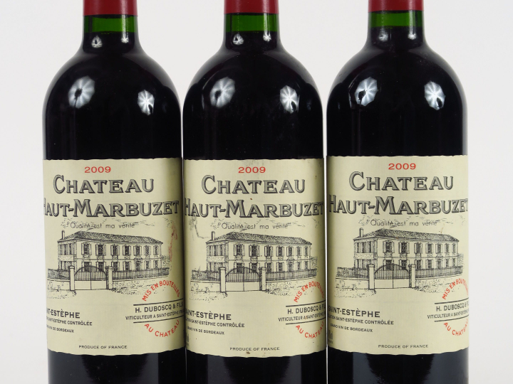 3 BOUTEILLES CHÂTEAU HAUT MARBUZET ST ESTEPHE - 2009