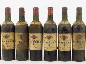 Vente aux enchères 8 BOUTEILLES BORDEAUX SCHYLER ANNEES 40 -  MEP à BEP/BS
