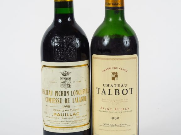 2 BOUTEILLES 1990 : 1 CHÂTEAU PICHON LONGUEVILLE COMTESSE DE LALANDE G