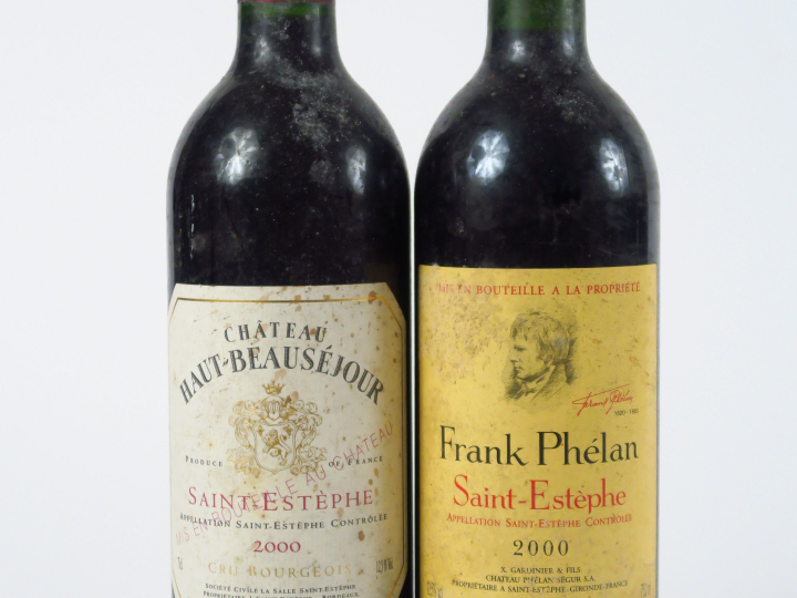 2 BOUTEILLES ST ESTEPHE : 1 CHÂTEAU HAUT BEAUSEJOUR 2000 - 1 FRANK PHE
