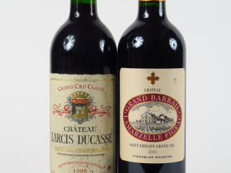 Vente aux enchères 2 BOUTEILLES ST EMILION : 1 CHÂTEAU LARCIS DUCASSE 1995 - 1 CHÂTEAU GR