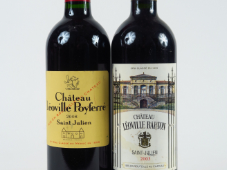 Vente aux enchères 2 BOUTEILLES GCC ST JULIEN : 1 CHÂTEAU LEOVILLE POYFERRE 2008 - 1 CHÂT