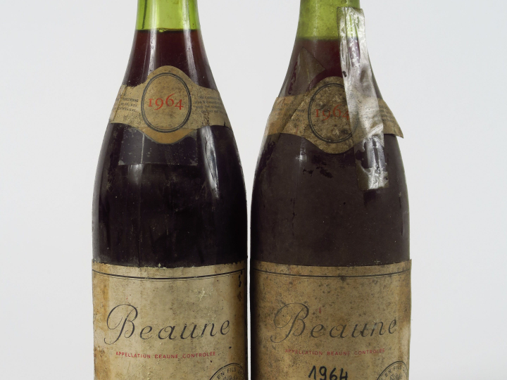 2 BOUTEILLES BEAUNE PIAT PÈRE   FILS - 1964 - 2 CM/ 3 CM/EA