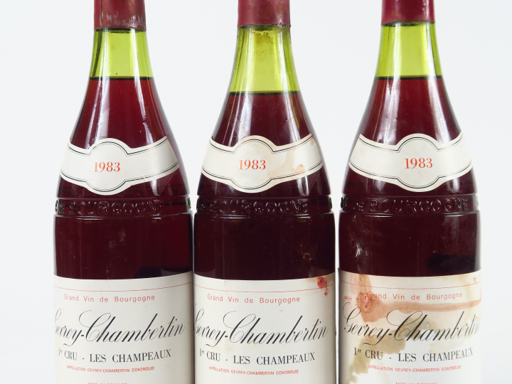 3  BOUTEILLES GEVREY CHAMBERTIN 1er CRU 'LES CHAMPEAUX' DOMAINE TORTOC
