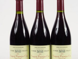 Vente aux enchères 3 BOUTEILLES VOUGEOT 1er CRU 'LES CRAS' DOMAINE PHILIPP - 2004
