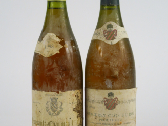 Vente aux enchères 2 BOUTEILLES : 1 MEURSAULT CHARMES 1er CRU BOUZEREAU 1998 BS/EA - 1 ME