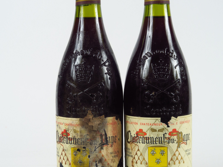 2 BOUTEILLES CHATEAUNEUF DU PAPE DOMAINE DE LA SOLITUDE - 1986 - 1 ETA
