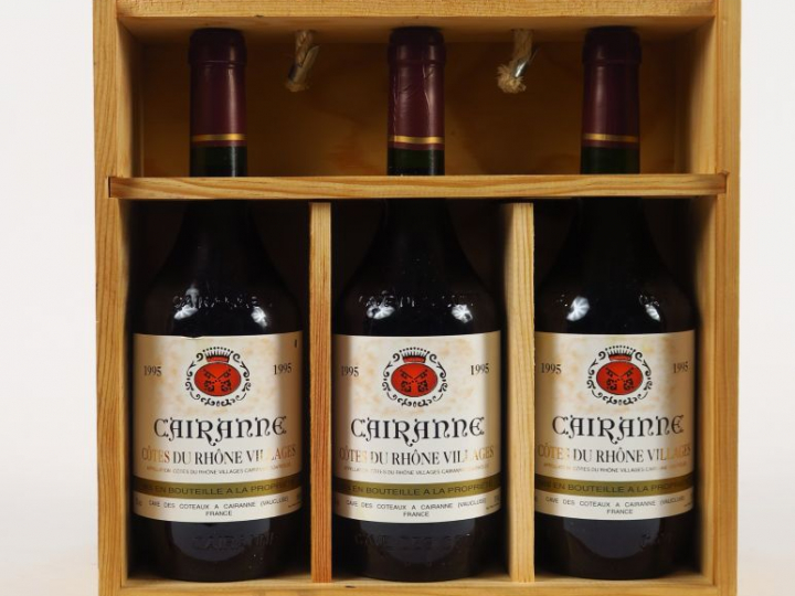 3 BOUTEILLES CHÂTEAU CAIRANNE CÔTES DU RHONE - 1995 - CBO