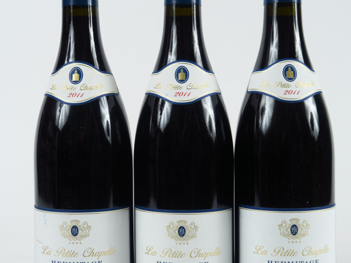 3 BOUTEILLES HERMITAGE 'LA PETITE CHAPELLE' PAUL JABOULET AINE - 2011