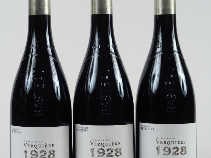 3 BOUTEILLES RASTEAU DOMAINE DE VERQUIERE '1928' - 2011