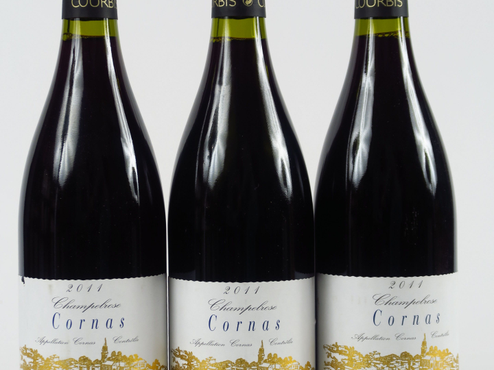 3 BOUTEILLES CORNAS 'CHAMPELROSE' DOMAINE COURBIS - 2011