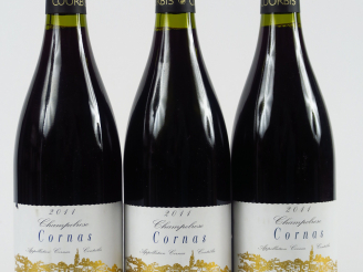 Vente aux enchères 3 BOUTEILLES CORNAS 'CHAMPELROSE' DOMAINE COURBIS - 2011