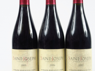 Vente aux enchères 3 BOUTEILLES SAINT JOSEPH DOMAINE J.L. CHAVE - 1 de 2005/1 de 2006/1 d