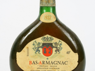 Vente aux enchères 1 BOUTEILLE BAS ARMAGNAC A. SAINT ARROMAN - 1937 - CAPS CORRODEE
