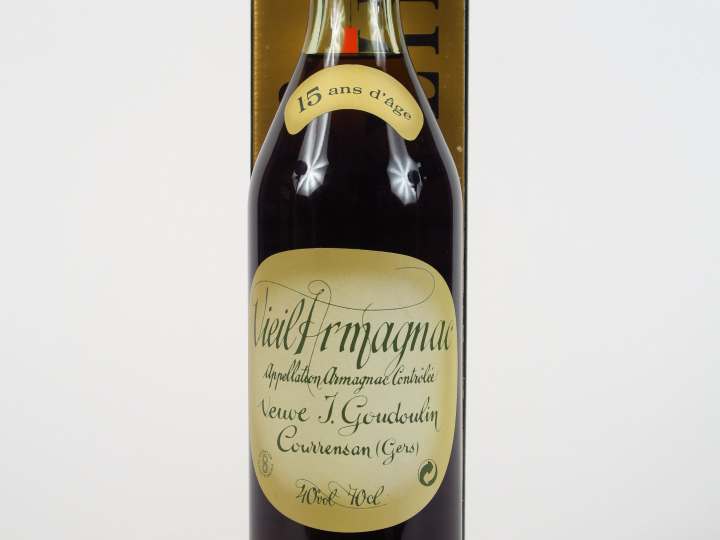 1 BOUTEILLE VIEIL ARMAGNAC '15 ANS' VEUVE GOUDOULIN - COFFRET