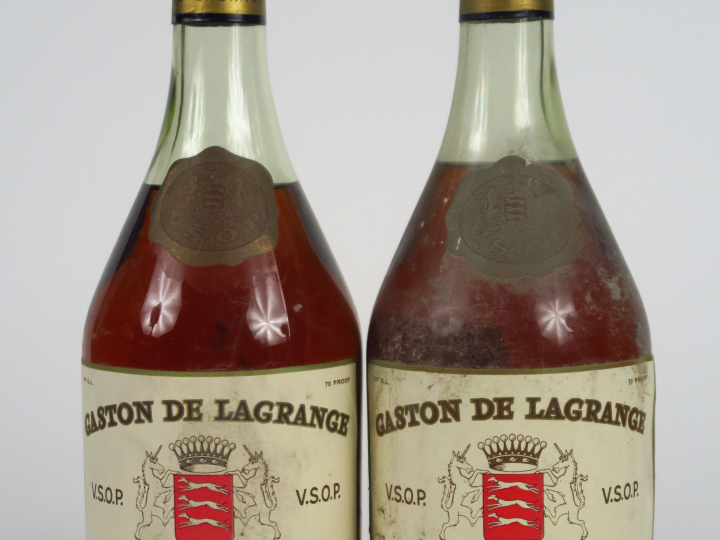 2 BOUTEILLES FINE CHAMPAGNE COGNAC GASTON DE LAGRANGE - 1 ED
