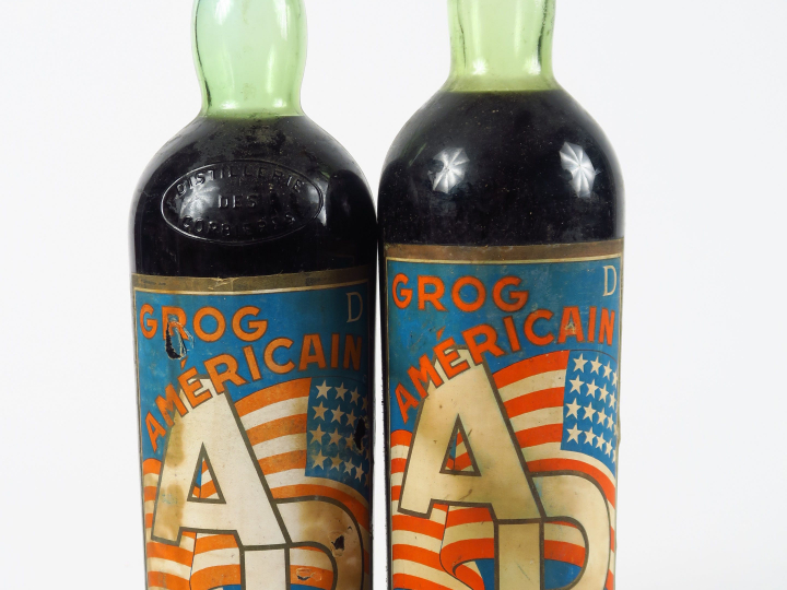2 VIEILLES BOUTEILLES (1 l) GROG AMERICAIN