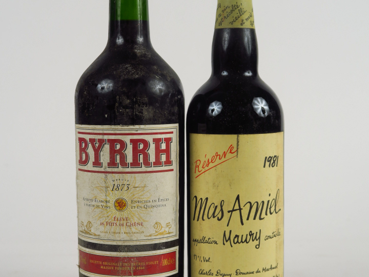 2 BOUTEILLES : 1 VIEUX BYRRH - 1 MAURY MAS AMIEL 'RESERVE' 1981