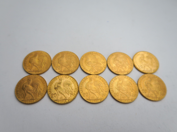 10 pièces de 20 francs or