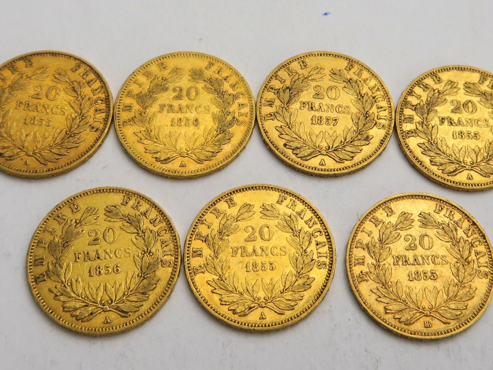 7 pièces de 20 francs or