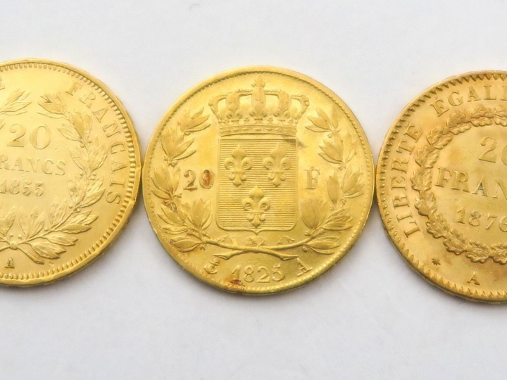 3 pièces de 20 francs or