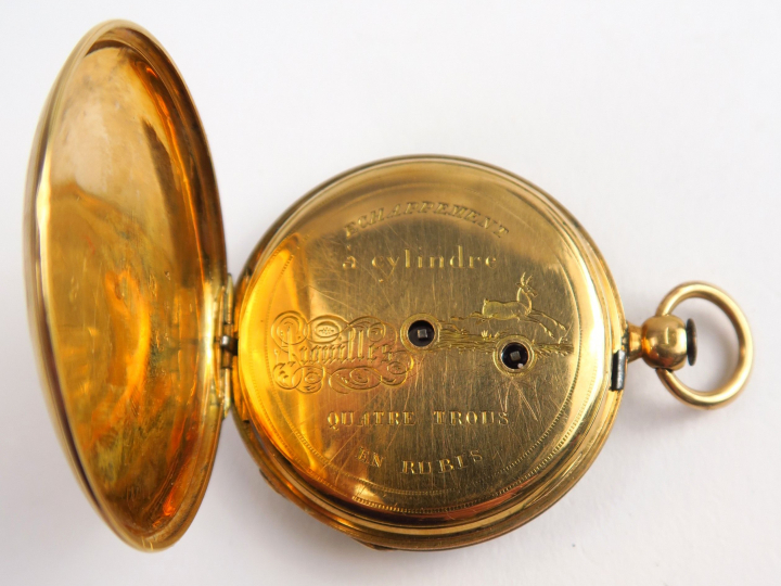 Montre de gousset extra plate en or. Poids tel : 33,6 g