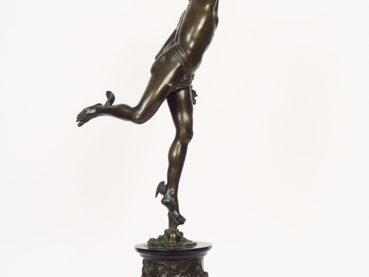 Jean de BOLOGNE (d'après) "Mercure ailé" Sculpture en bronze à patine 