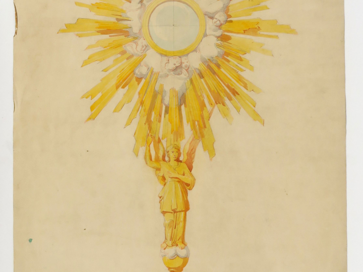 Ensemble de « Projets pour des ostensoirs » Environ neuf dessins ou ca