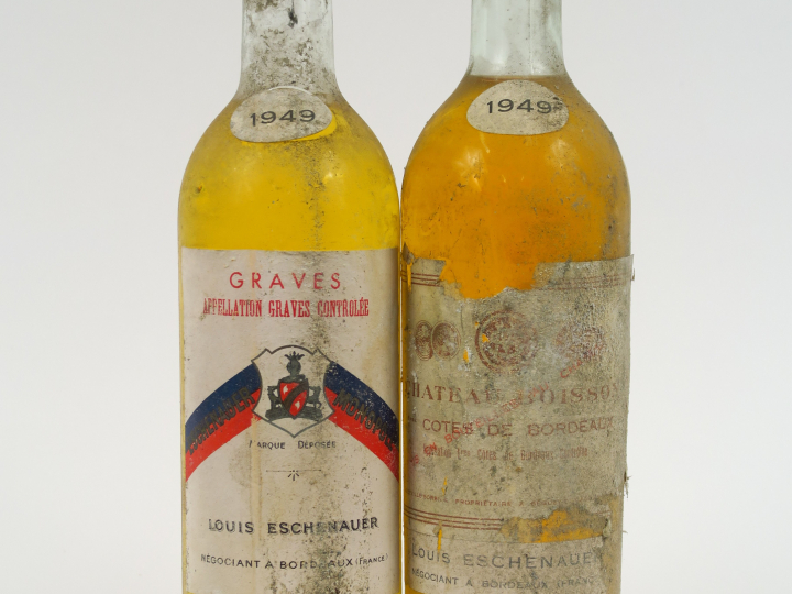 2 BOUTEILLES 1949 : 1 GRAVES L. ESCHENAUER LB/BS - 1 CHÂTEAU BOISSON 1