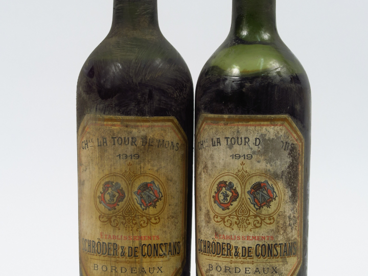 2 BOUTEILLES CHÂTEAU LA TOUR DE MONS MARGAUX SCHRODER   DE CONSTANS - 
