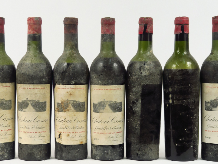 7 BOUTEILLES CHÂTEAU CANON 1er GCC ST EMILION - 1952 - 1 HEP-MEP/2 MEP