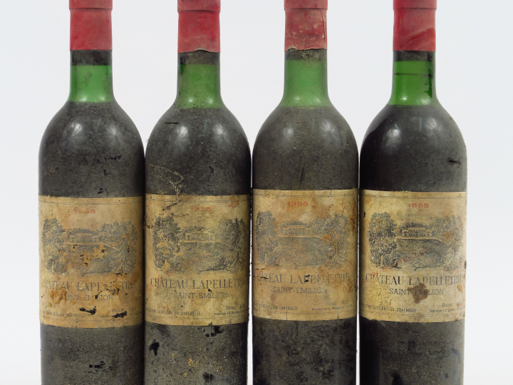 4 BOUTEILLES CHÂTEAU LAPELLETRIE ST EMILION - 1955 - 3 LB/1 LB-HEP/BS/