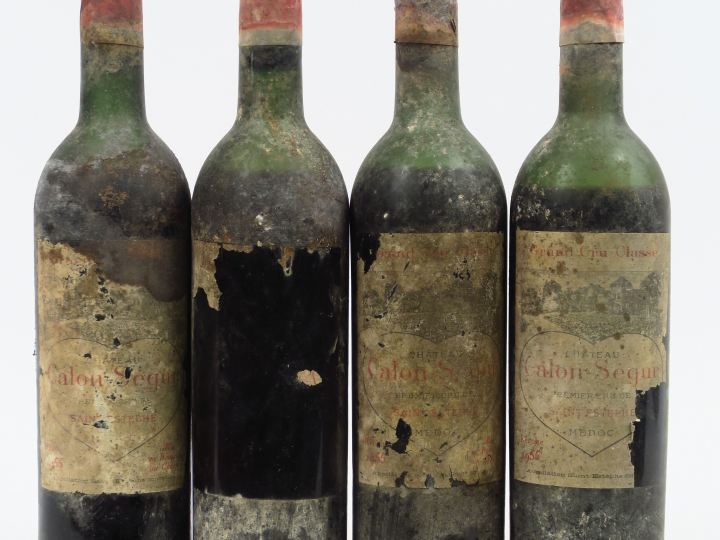 4 BOUTEILLES CHÂTEAU CALON SEGUR GCC STE ESTEPHE - 1955 - BEP/ETA/CAPS