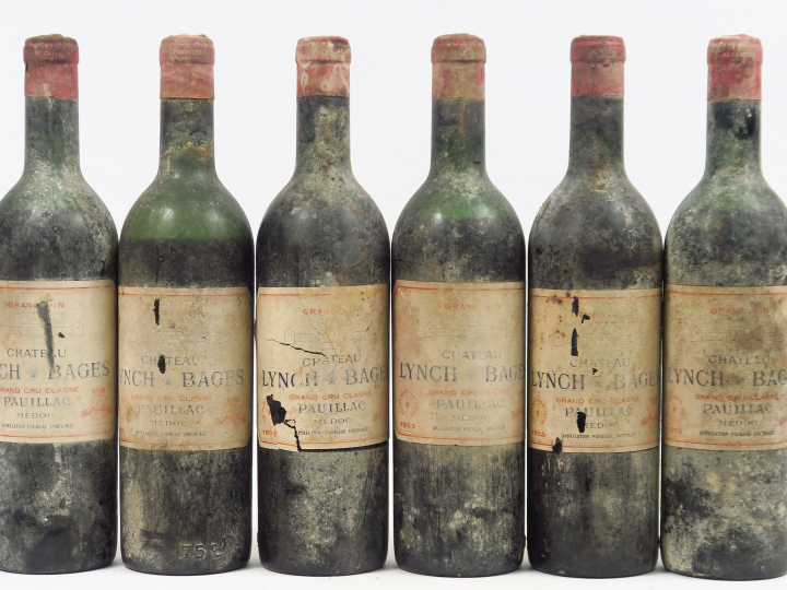 6 BOUTEILLES CHÂTEAU LYNCH BAGES GCC PAUILLAC - 1955 - 2 HEP-MEP/4 BEP