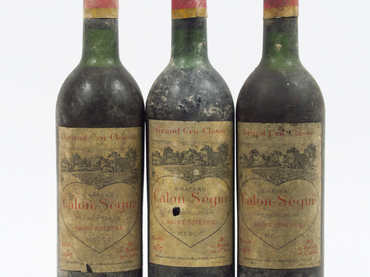 3 BOUTEILLES CHÂTEAU CALON SEGUR GCC ST ESTEPHE - 1957 - 2 LB/1 LB-HEP