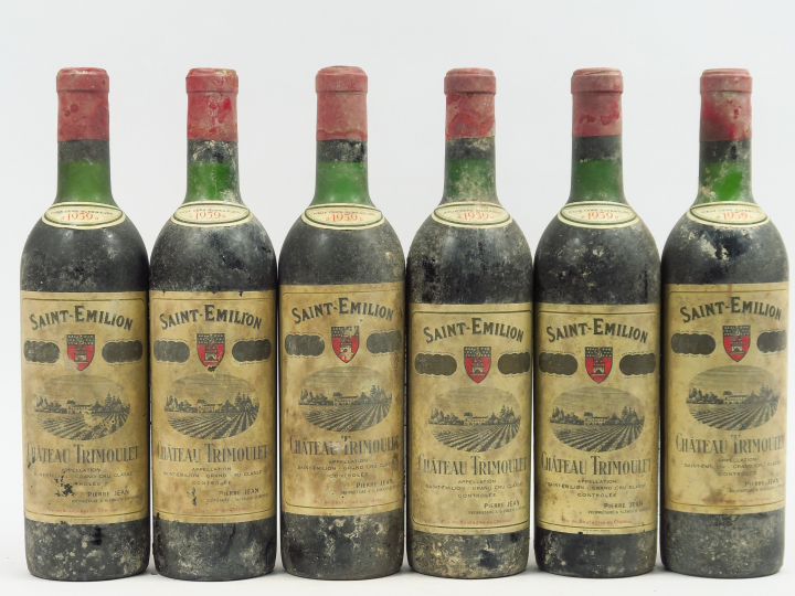 6 BOUTEILLES CHÂTEAU TRIMOULET GCC ST EMILION - 1959 - LB/BS