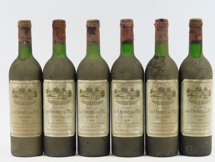 6 BOUTEILLES CHÂTEAU LES ORMES DE PEZ ST ESTEPHE - 1976 - LB/BS/1 BOUC