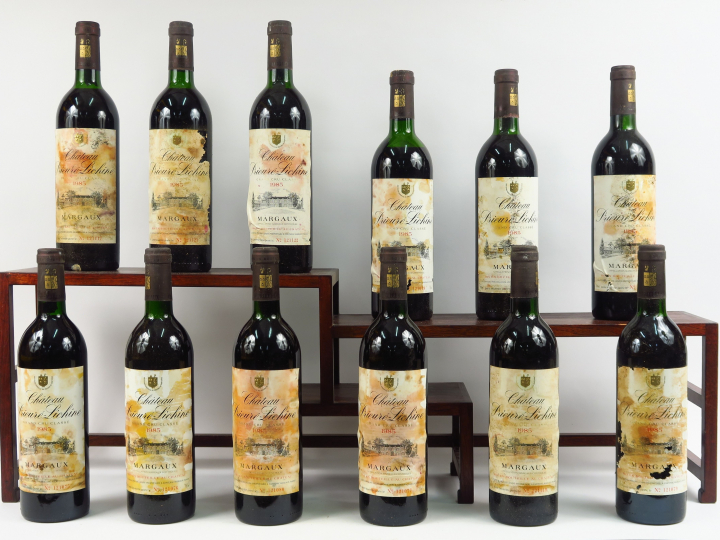 12 BOUTEILLES CHÂTEAU PRIEURE LICHINE MARGAUX - 1985 - CBO - 6 BG/5 LB