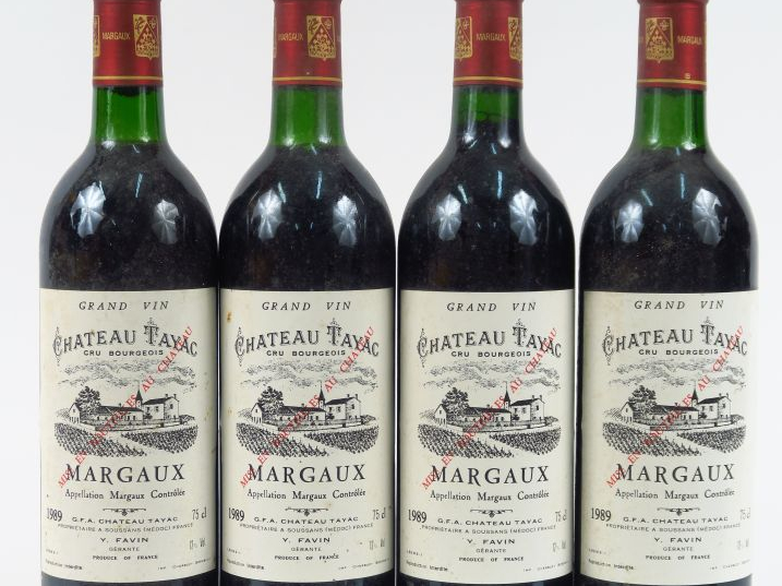 4 BOUTEILLES CHÂTEAU TAYAC MARGAUX - 1989 - BG