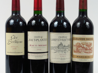 Vente aux enchères 4 BOUTEILLES : 1 CHÂTEAU LA BASTIDE DAUZAC MARGAUX LURTON 1999 - 1 CHÂ