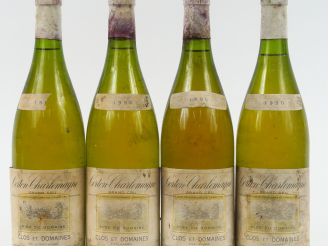 Vente aux enchères 4 BOUTEILLES CORTON CHARLEMAGNE GC CLOS ET DOMAINES - 1990 - EA/1 PRES