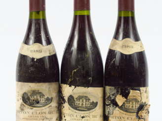 Vente aux enchères 3 BOUTEILLES CORTON GC 'CLOS DU ROI' CHANDON DE BRIAILLES - 1989 - EA/