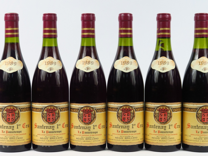 6 BOUTEILLES SANTENAY 1er CRU 'LE PASSETEMPS' R. BRILLARD - 1989
