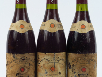 Vente aux enchères 3 BOUTEILLES CHARMES CHAMBERTIN GC G. LEBLANC - 1990 - 2,5 CM/EA