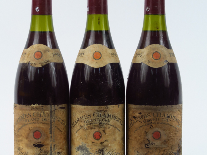 3 BOUTEILLES CHARMES CHAMBERTIN GC G. LEBLANC - 1990 - 3 CM/EA