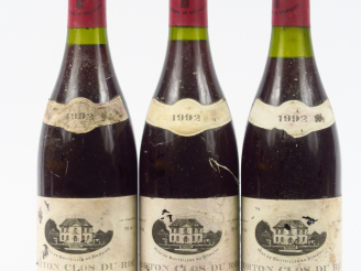 Vente aux enchères 3 BOUTEILLES CORTON GC 'CLOS DU ROI' CHANDON DE BRIAILLES - 1992 - ELA