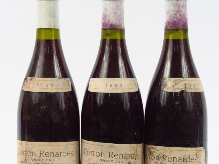 3 BOUTEILLES CORTON RENARDES GC CLOS   DOMAINES D'ARDHUY - 1993 - EA