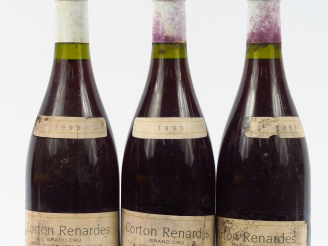Vente aux enchères 3 BOUTEILLES CORTON RENARDES GC CLOS   DOMAINES D'ARDHUY - 1993 - EA