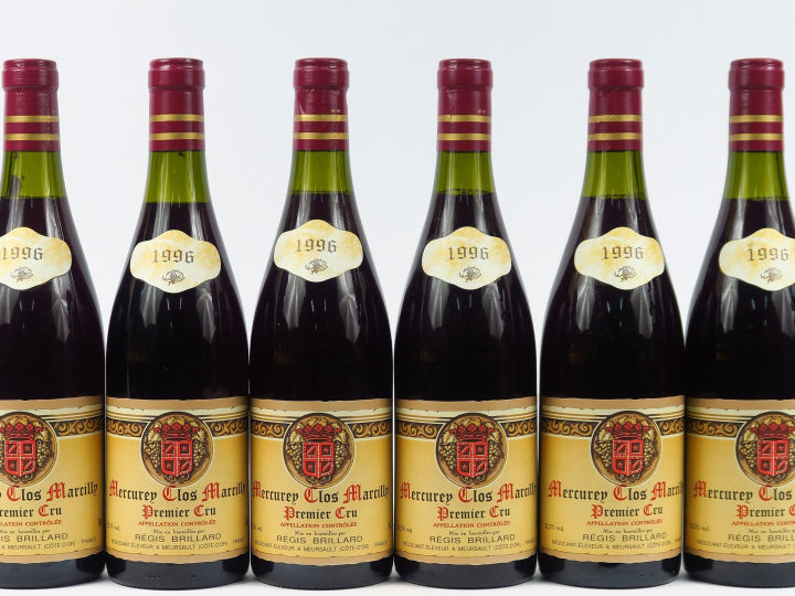 6 BOUTEILLES MERCUREY 1er CRU 'CLOS MARCILLY' R. BRILLARD - 1996