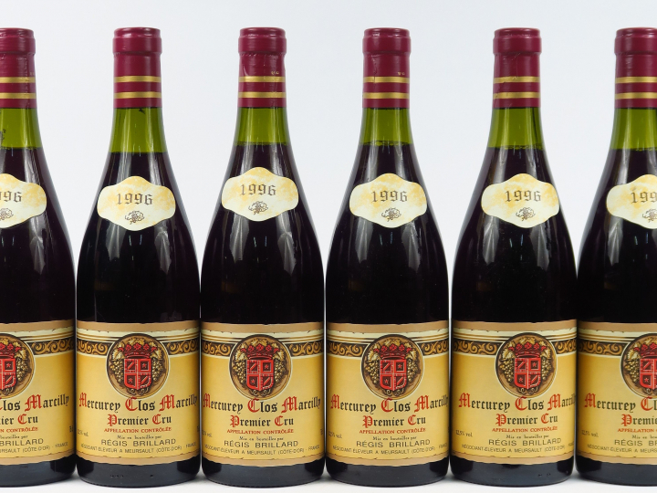 6 BOUTEILLES MERCUREY 1er CRU 'CLOS MARCILLY' R. BRILLARD - 1996